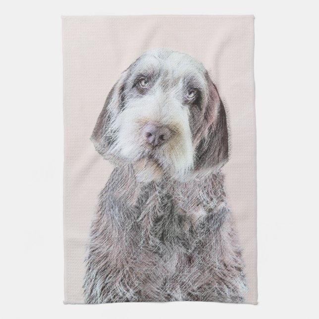 Wirehaired Pointing Griffon Painting - Dog Art Tea Towel (Vertical)