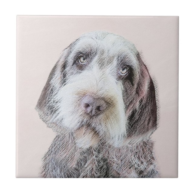 Wirehaired Pointing Griffon Painting - Dog Art Tile (Front)