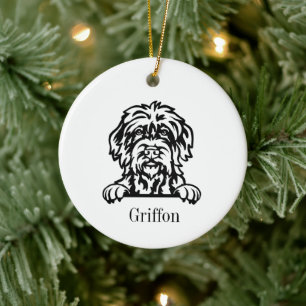 Wirehaired Pointing Griffon personalised pet  Ceramic Tree Decoration