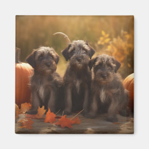 Wirehaired Pointing Griffon Puppy Autumn Magnet