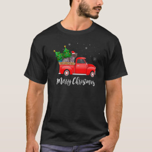 Wirehaired Pointing Griffon Red Truck Christmas Tr T-Shirt
