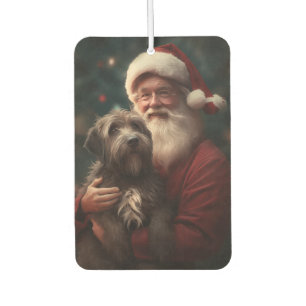 Wirehaired Pointing Griffon Santa Claus Christmas Car Air Freshener