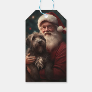 Wirehaired Pointing Griffon Santa Claus Christmas Gift Tags