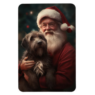 Wirehaired Pointing Griffon Santa Claus Christmas Magnet