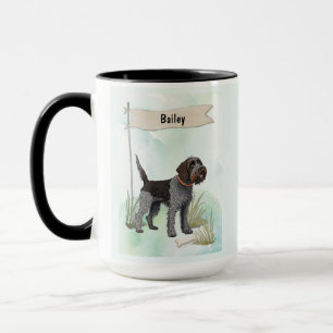 Wirehaired Pointing Griffon Watercolor Personalise Mug