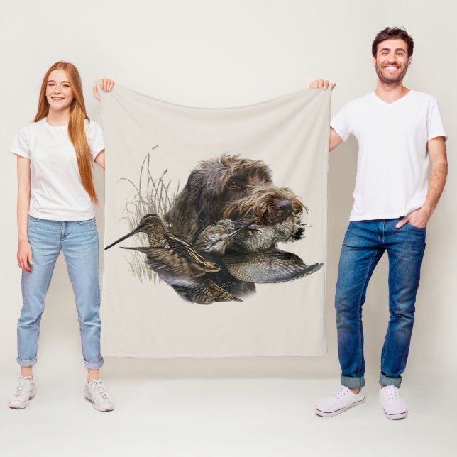 Wirehaired Pointing Griffon , Woodcock hunting  Fleece Blanket (In Situ)