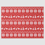 Wirehaired Pointing Griffons Christmas Pattern Red Tissue Paper<br><div class="desc">Festive Red and White Christmas Sweater Style Pattern with WPG Silhouettes</div>