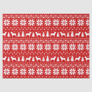 Wirehaired Pointing Griffons Christmas Pattern Red Tissue Paper