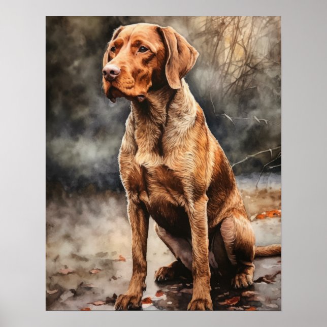 Wirehaired Vizsla Dog Art Print Poster (Front)