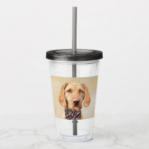 Wirehaired Vizsla Painting - Cute Original Dog Art Acrylic Tumbler