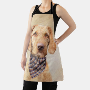 Wirehaired Vizsla Painting - Cute Original Dog Art Apron