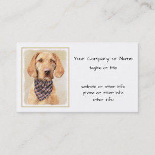 Wirehaired Vizsla Painting - Cute Original Dog Art Business Card