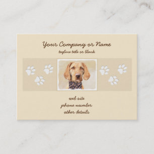 Wirehaired Vizsla Painting - Cute Original Dog Art Business Card