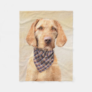 Wirehaired Vizsla Painting - Cute Original Dog Art Fleece Blanket