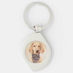 Wirehaired Vizsla Painting - Cute Original Dog Art Key Ring