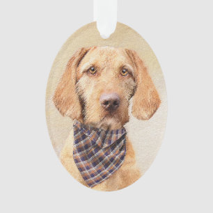 Wirehaired Vizsla Painting - Cute Original Dog Art Ornament