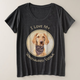 Wirehaired Vizsla Painting - Cute Original Dog Art Plus Size T-Shirt