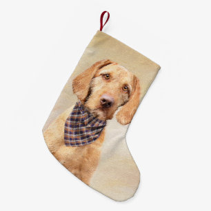 Wirehaired Vizsla Painting - Cute Original Dog Art Small Christmas Stocking