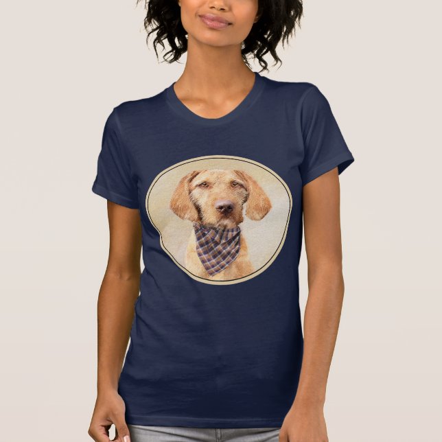 Wirehaired Vizsla Painting - Cute Original Dog Art T-Shirt (Front)