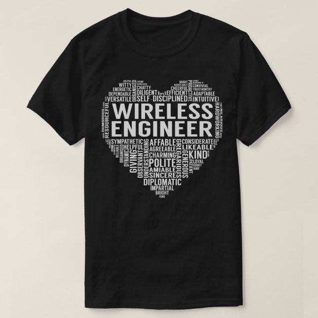 Wireless Engineer Heart T-Shirt (Design Front)