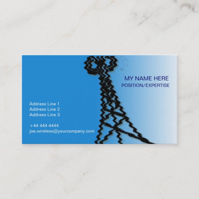 Wireless Industry Business Card, BLUE Business Card (Front)