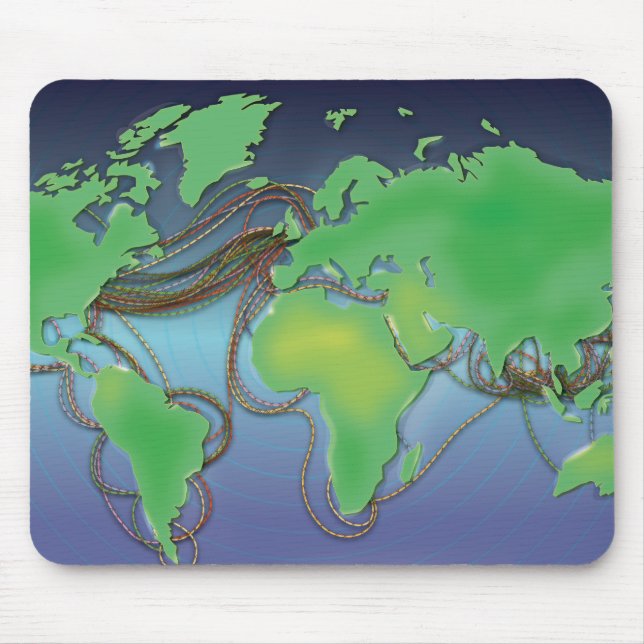 Wires of the World - Undersea Cables Mouse Pad (Front)