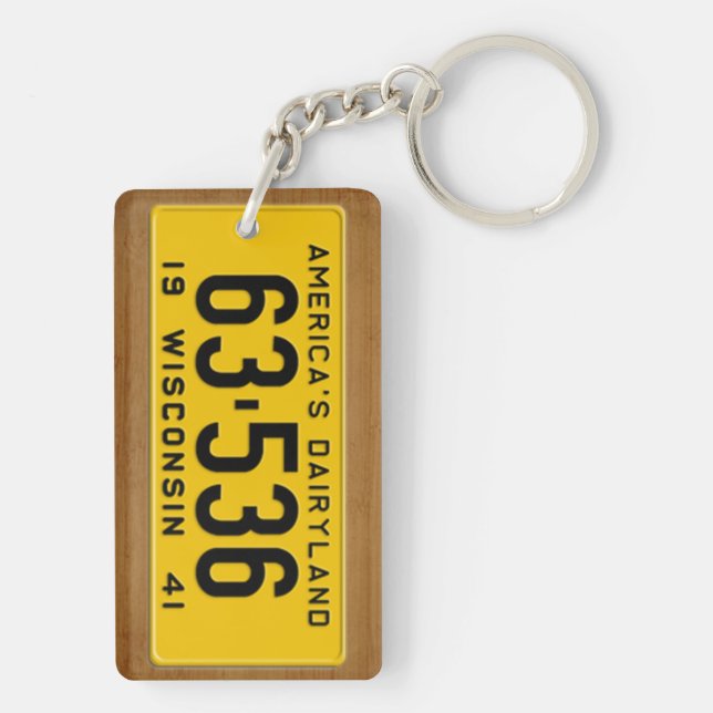 Wisconsin 1941 Vintage License Plate Keychain (Back)