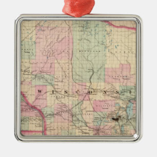 Wisconsin 3 metal tree decoration