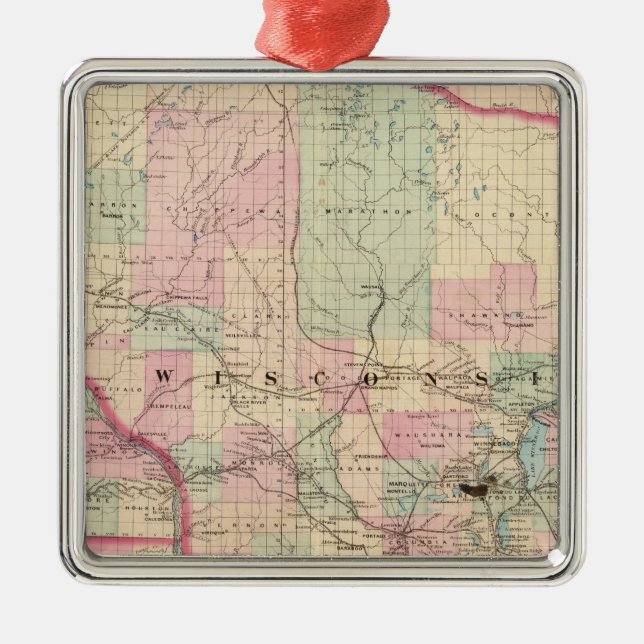 Wisconsin 3 metal tree decoration (Front)