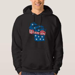 Wisconsin 4th Of July USA Flag Independence Day Hoodie