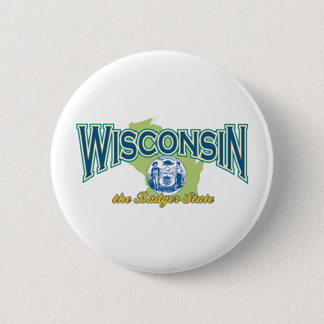 Wisconsin 6 Cm Round Badge (Front)