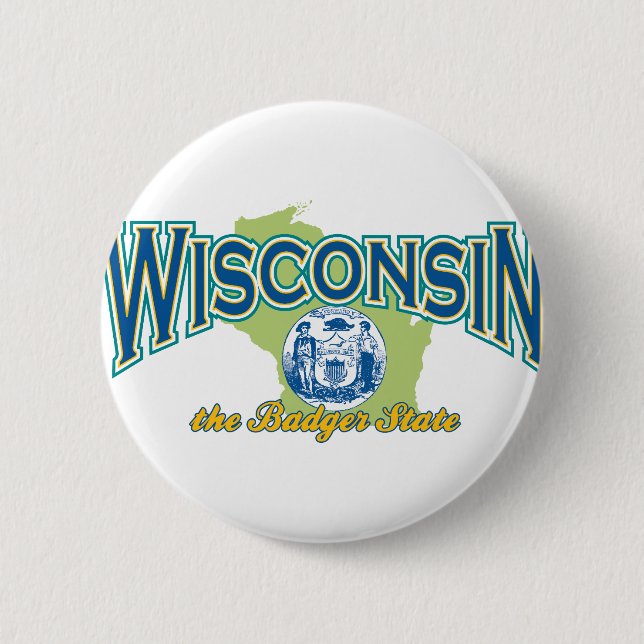 Wisconsin 6 Cm Round Badge (Front)