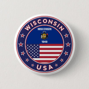 Wisconsin 6 Cm Round Badge