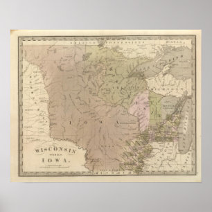 Wisconsin and Iowa Poster