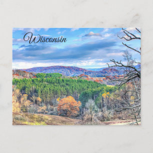 Wisconsin Autumn Scenic  View  Postcard