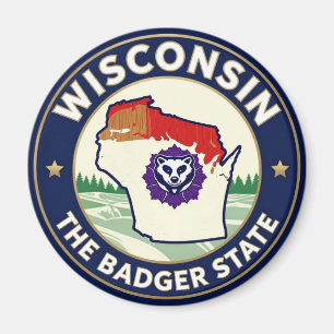 WISCONSIN Badger State Great Lakes Heritage Magnet