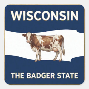 Wisconsin Badger Symbols And State Pride ✦ Square Sticker