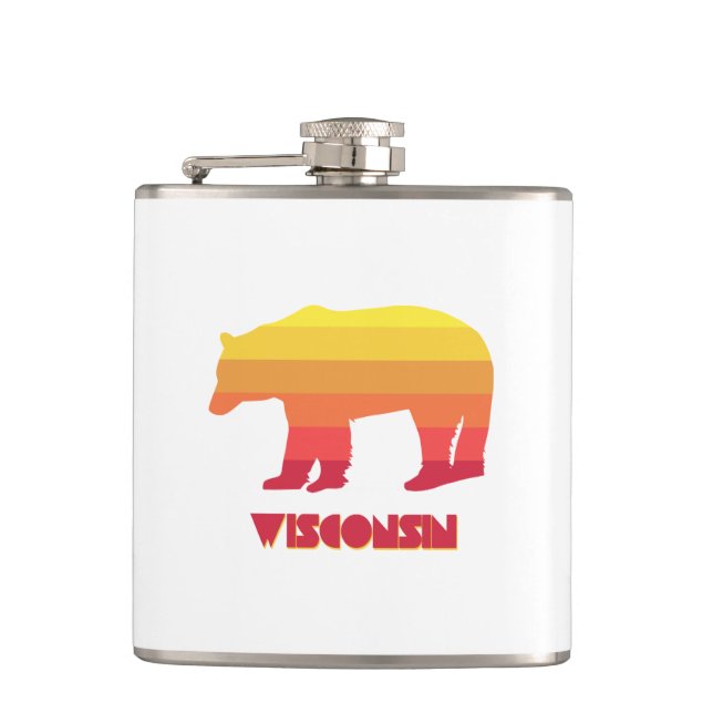Wisconsin Bear Hip Flask (Front)