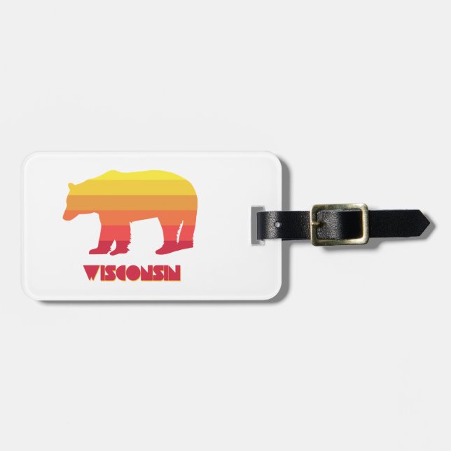 Wisconsin Bear Luggage Tag (Front Horizontal)