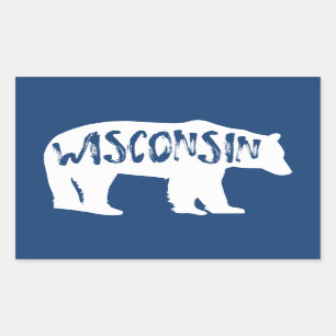 Wisconsin Bear Rectangular Sticker