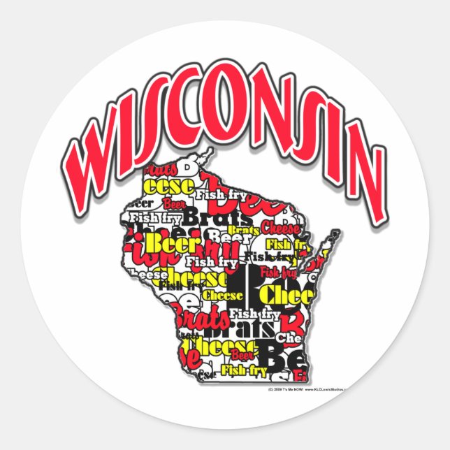 Wisconsin Beer Brats Cheese Fish-Fry Classic Round Sticker (Front)