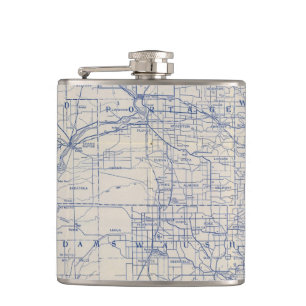 Wisconsin Bicycle Road Map 2 Hip Flask
