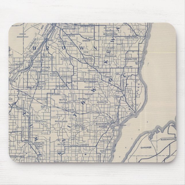 Wisconsin Bicycle Road Map 2 Mouse Pad (Front)