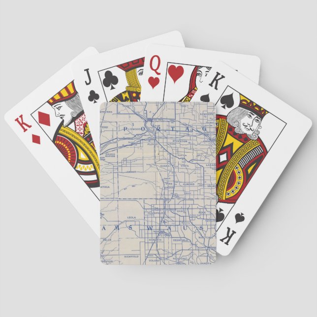 Wisconsin Bicycle Road Map 2 Playing Cards (Back)