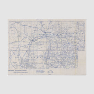 Wisconsin Bicycle Road Map 2 Tissue Paper