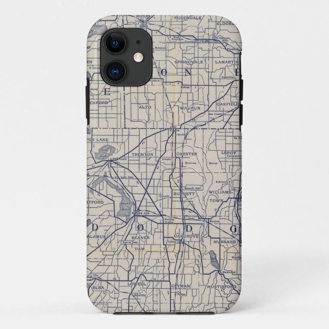 Wisconsin Bicycle Road Map 4 Case-Mate iPhone Case (Back)