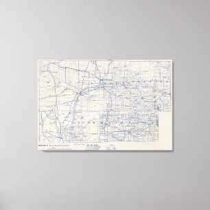 Wisconsin Bicycle Road Map 5 Canvas Print
