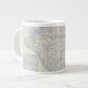 Wisconsin Bicycle Road Map 6 Large Coffee Mug