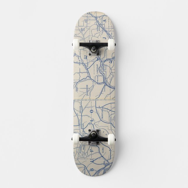 Wisconsin Bicycle Road Map 6 Skateboard (Front)