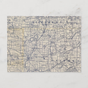 Wisconsin Bicycle Road Map 7 Postcard